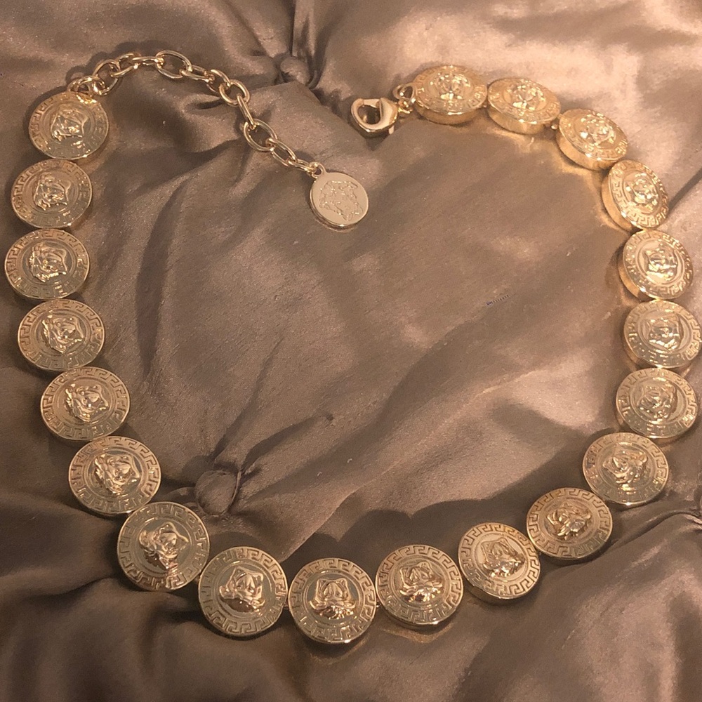 Necklace for Sharon Steven - reserved Versace medallion gold Necklace + over nt